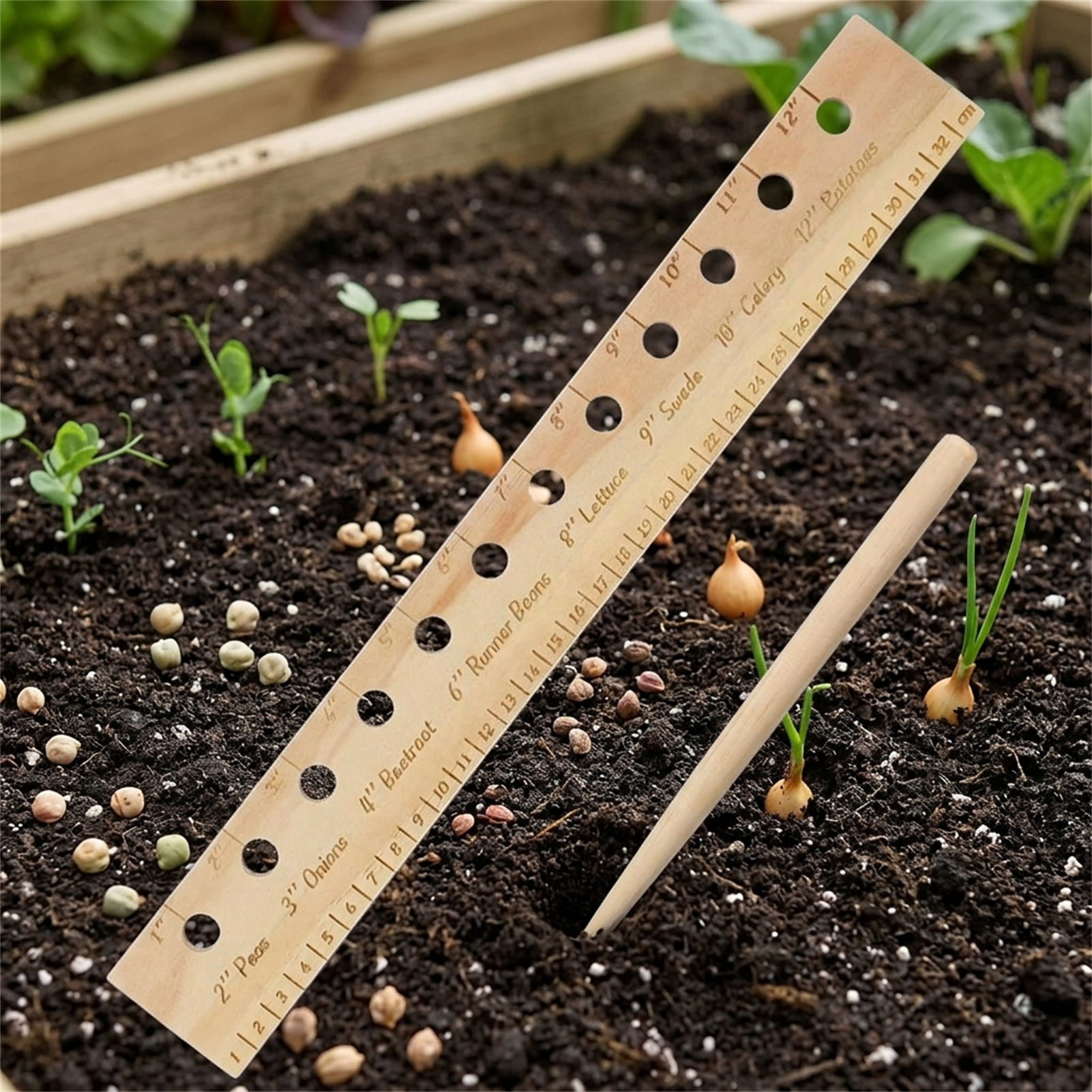 Massief houten plantliniaal vo - Gardening Tools Vegetables recensie en prijs