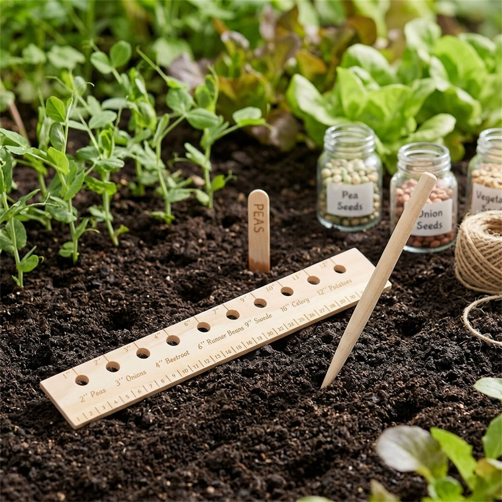 Massief houten plantliniaal vo - Gardening Tools Vegetables recensie en prijs